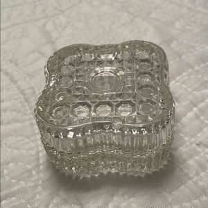 Vintage Cut Glass Crystal Trinket Box